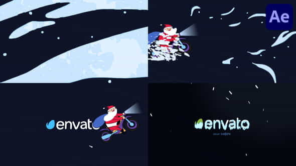 Santa Moto Logo - VideoHive 42181140