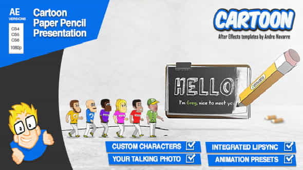 Cartoon Paper Pencil Presentation - VideoHive 3249175