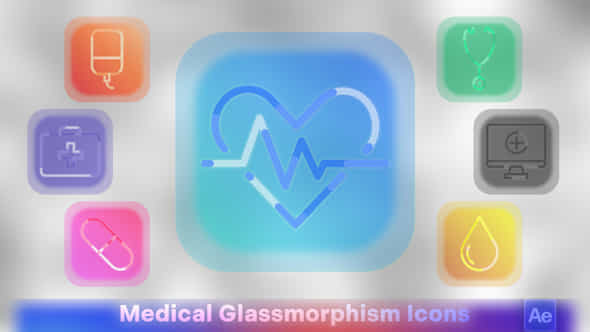 Medical Glassmorphism Icons - VideoHive 51432340