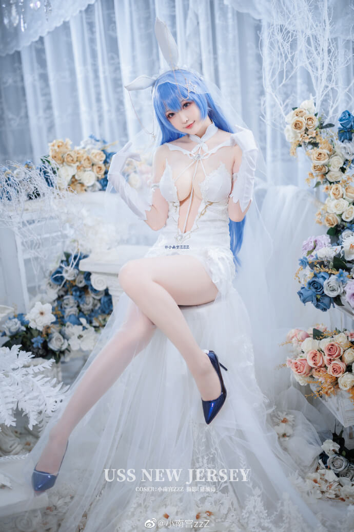 Cosplay：碧蓝航线新泽西(花园)cos 白雪之仪花嫁 @小南宫zzZ