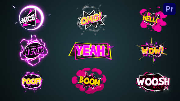 Comic Explosion titles - VideoHive 39373062