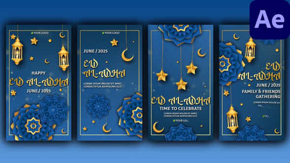 Eid Mubarak Social Media - VideoHive 58258354