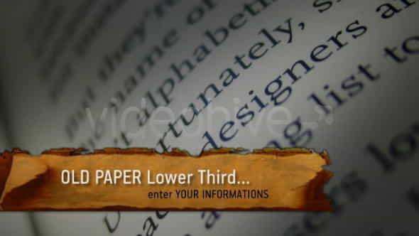 old paper lower third - VideoHive 117723