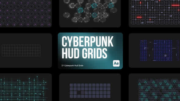 Cyberpunk HUD Grids - VideoHive 43988079