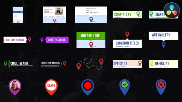 Location Pin Titles - VideoHive 45299575