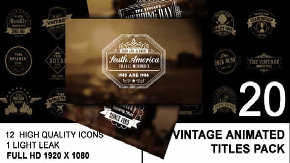 Vintage Animated Title Pack - VideoHive 6576282