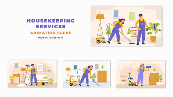 Vector Cartoon Housekeeping - VideoHive 48570869