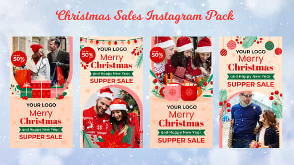 Merry Christmas Sales Instagram Story Pack 3 - VideoHive 55645808