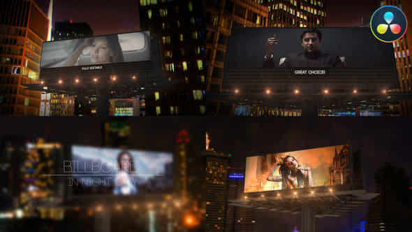 Billboard In Night - VideoHive 44544368