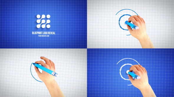 Hand Drawing Blueprint Logo Reveal - VideoHive 26205207