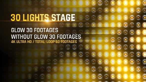 30 Lights Stage 4K Loop - VideoHive 20971243