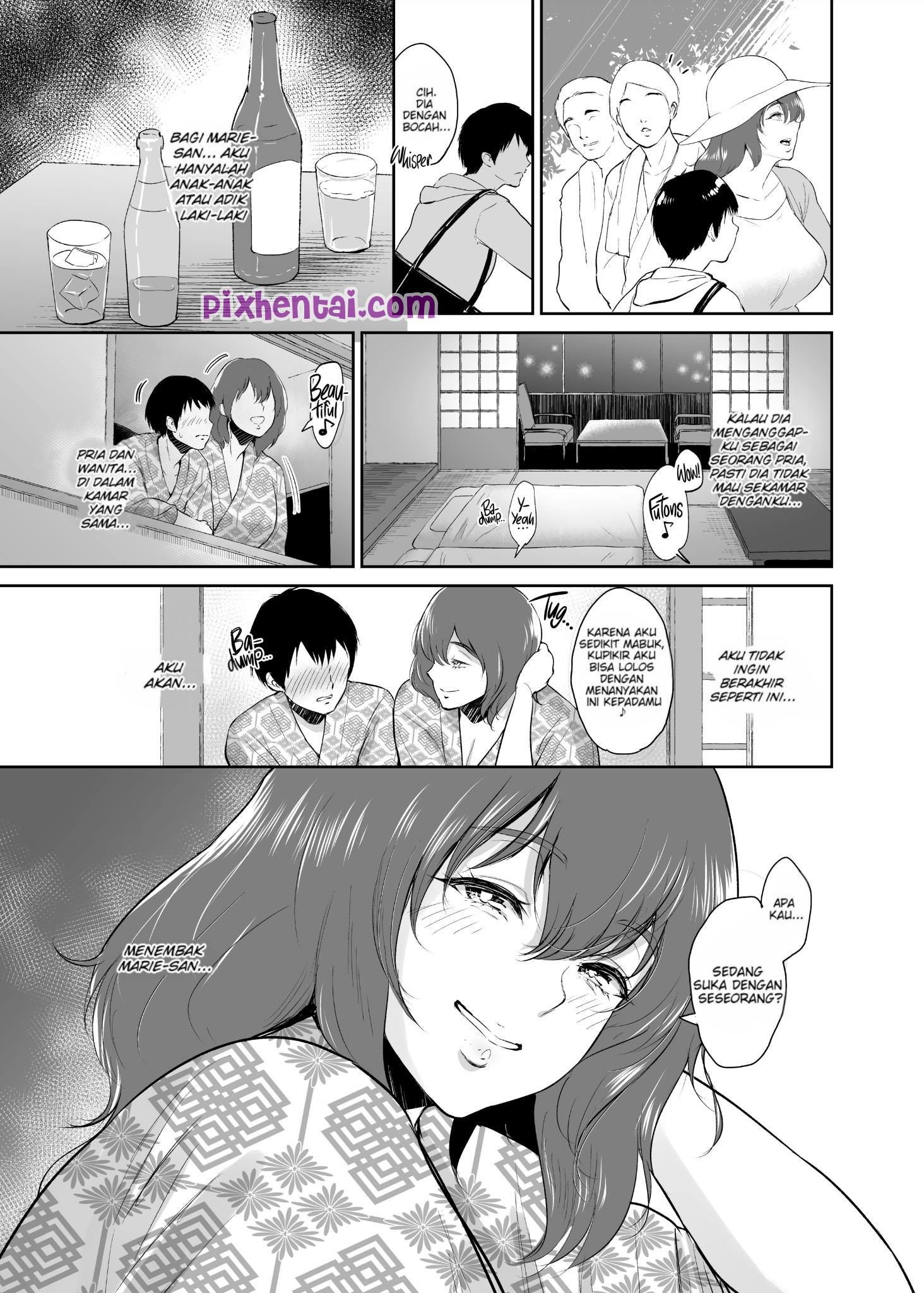 Komik Hentai Marie-san to Onsen e : Diajak berlibur Tetangga Payudara Besar Manga XXX Porn Doujin Sex Bokep 06