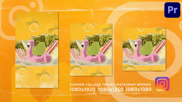 Collage Summer Holidays Travel Instagram Stories Logo Opener - VideoHive 52109902