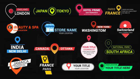Modern Clean Location Titles - VideoHive 58872874