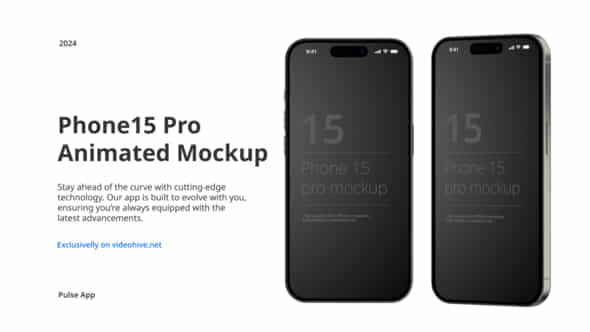 Phone 15 Pro App Presentation Mockup - VideoHive 54076473