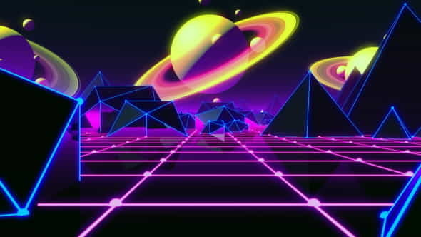 80s Retro Space Saturn V1 - VideoHive 21452126