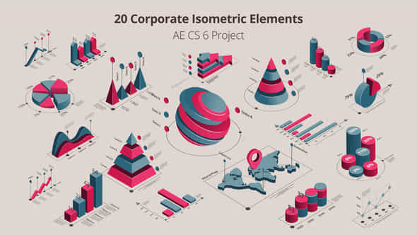 20 Isometric Corporated Elements - VideoHive 23683032