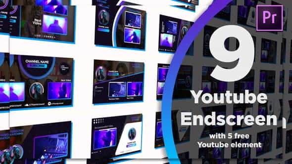 Youtube End Screens 9+5 - VideoHive 28468368