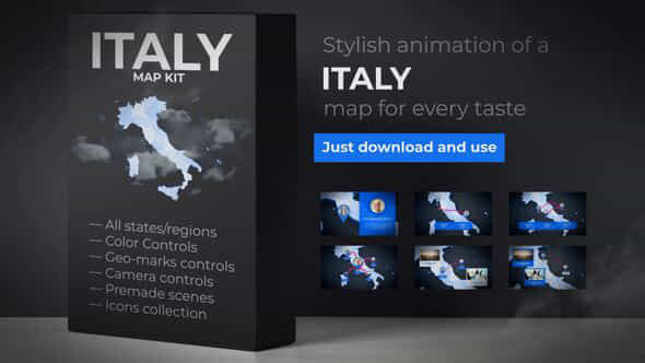 Italy Map - VideoHive 24074322