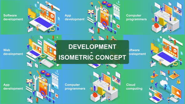 Digital Development - Isometric Concept - VideoHive 23624150