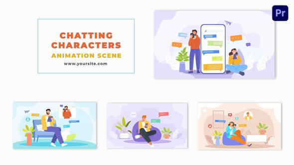 Flat Characters Chatting - VideoHive 47880121
