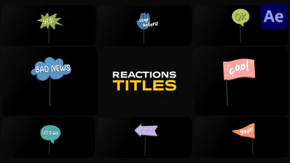 Reactions Titles After Effects - VideoHive 55166936