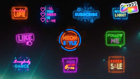 Neon Titles for - VideoHive 38493701