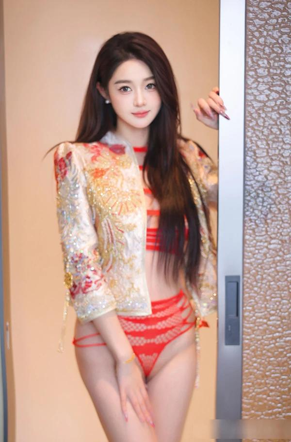 秀人女神candy糖糖红艳情趣网格私购流出(6)