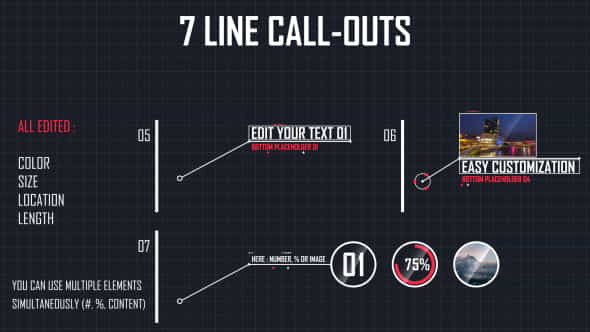 7 Line Call-Outs - VideoHive 10984347