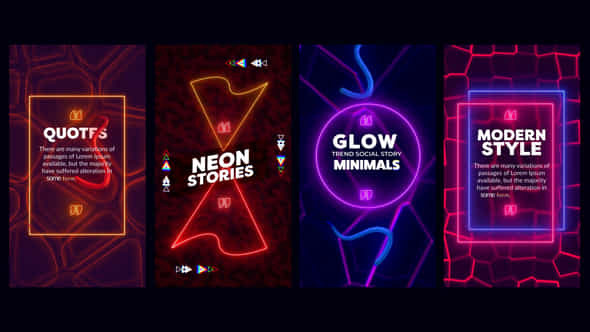 Neon Quotes Stories - VideoHive 45531200