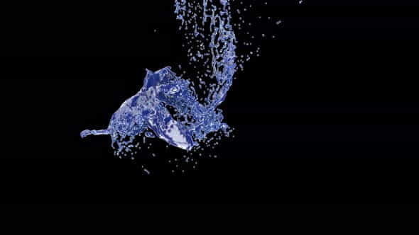 Water Drop Falling Cold Blue - VideoHive 33237963