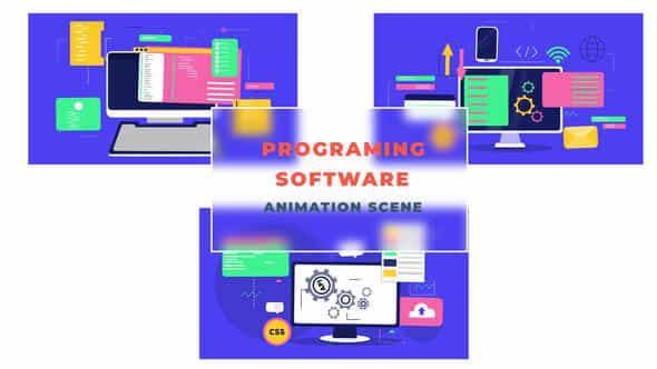 Programming Software Concept - VideoHive 43333170