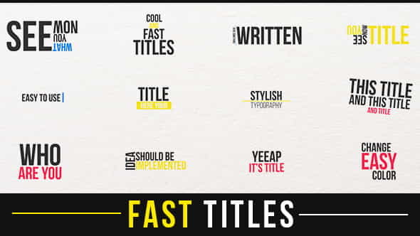 Fast Titles - VideoHive 13635649