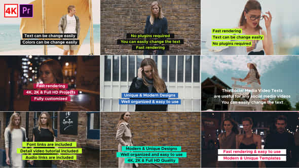 Social Media Video Text V2 Premiere Pro - VideoHive 39125283