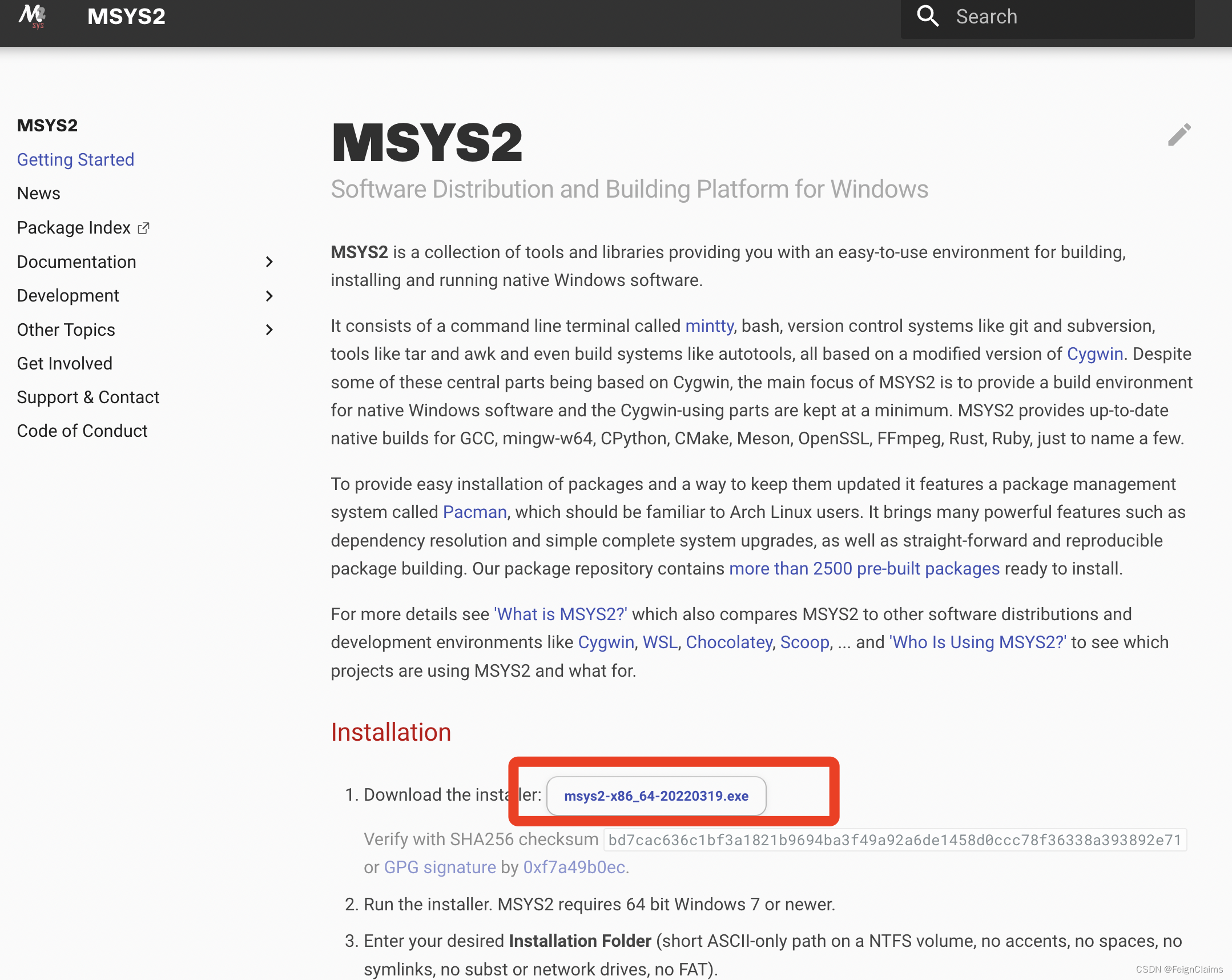 MYSY2 通过官网下载