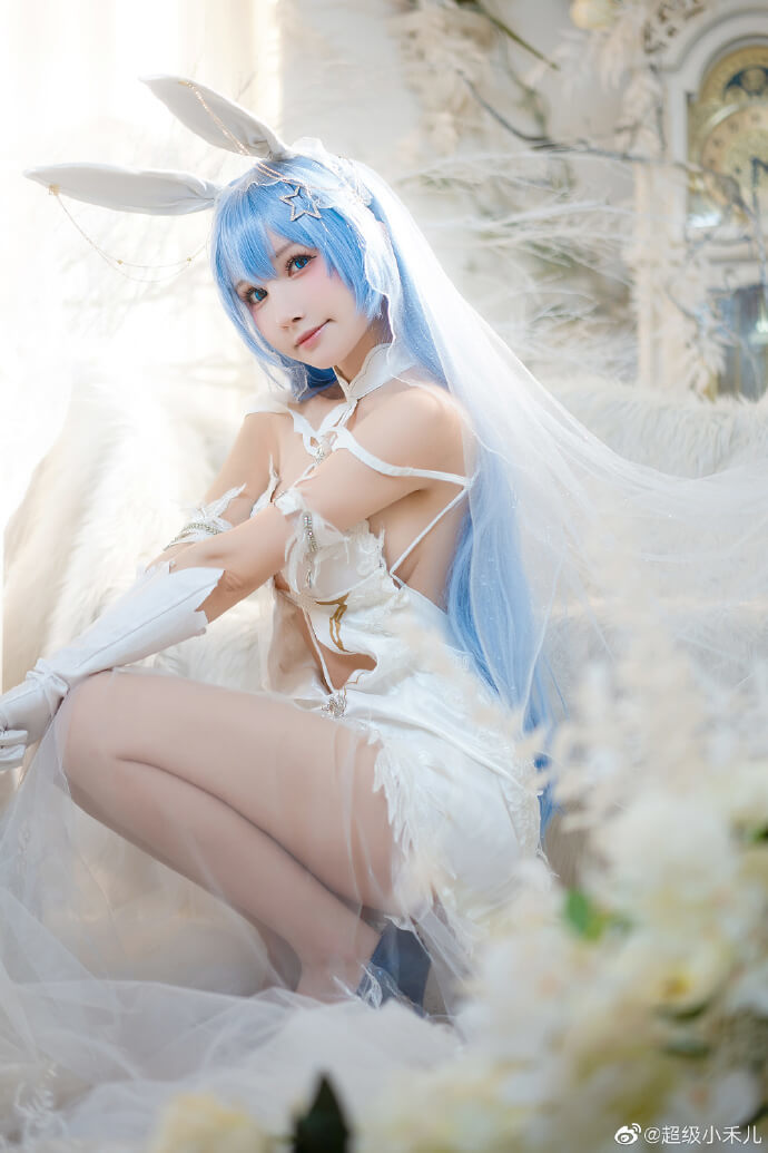 Cosplay：碧蓝航线 新泽西花园cos「誓约婚纱」@超级小禾儿