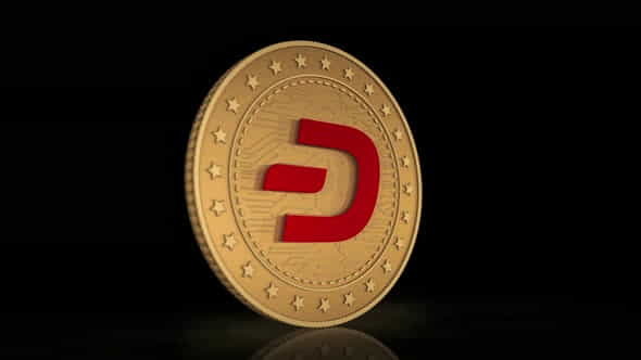 Dash DeFi cryptocurrency golden coin - VideoHive 33521895