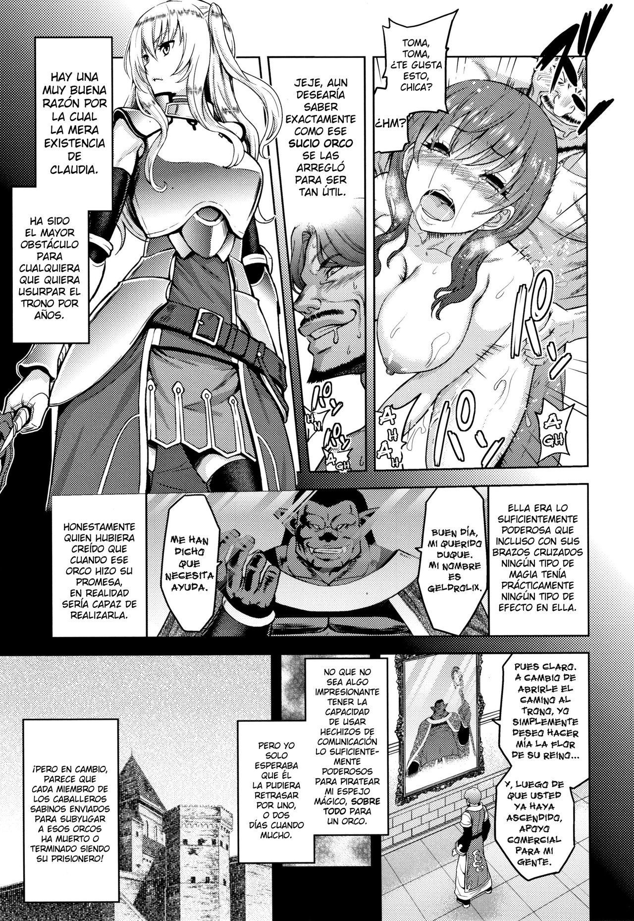 [Yamada Gogogo] Erona -Orc no Inmon ni Okasareta Onna Kishi no Matsuro-  Erona -La Caída de una Hermosa Guerrera Maldecida con la Lasciva Marca de un Orco + Epílogo [Spanish] {meiwow + k