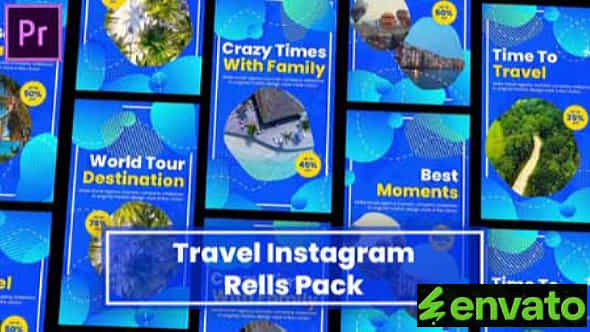 Travel Instagram Stories And Reels Mogrt For Premier Pro - VideoHive 50084214