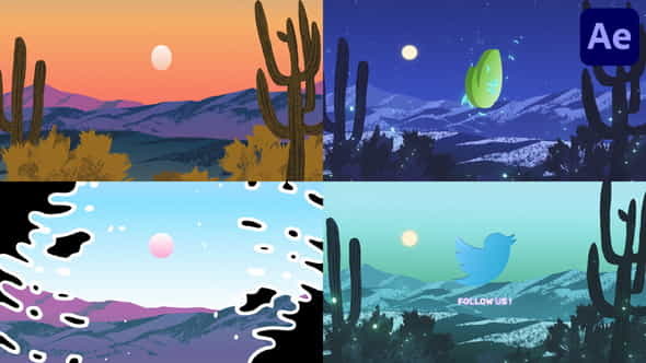 Sunset Painting Logo - VideoHive 38494513