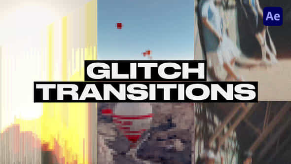 Vertical Glitch Transitions - VideoHive 58951391