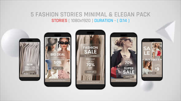 Fashion Stories Minimal And Elegant Promo Pack - VideoHive 58624216