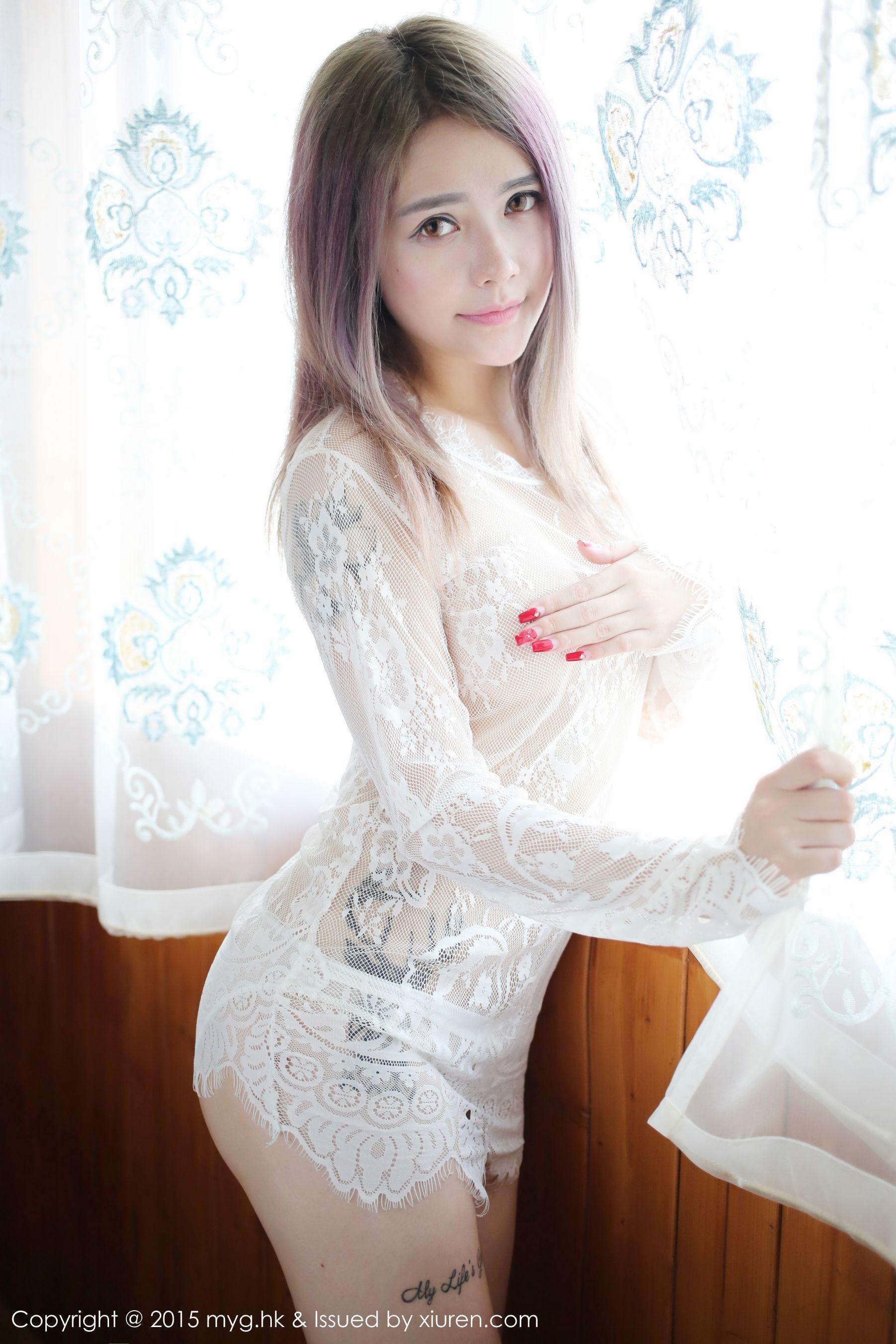 李雪婷Anna《初登场》蕾丝、透视内衣 [美媛馆MyGirl] Vol.127 写真集(44)