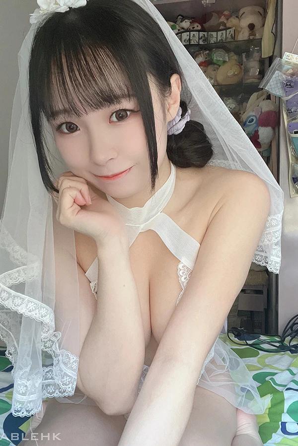 高颜值甜妹@晴儿littlesshine 新娘头套情趣衣(13)