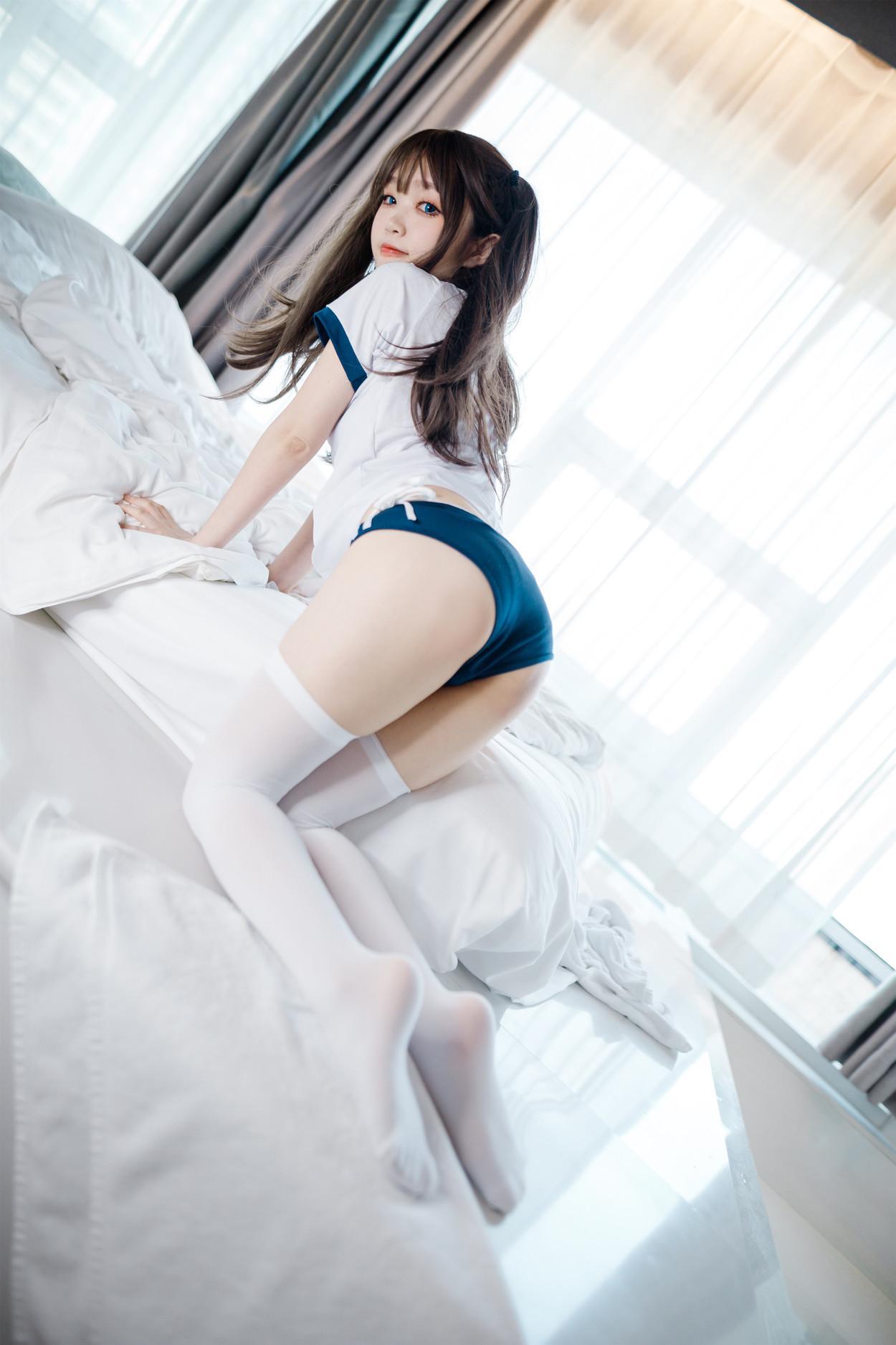 Cosplay 神沢永莉 半双马尾体操服大腿袜(17)