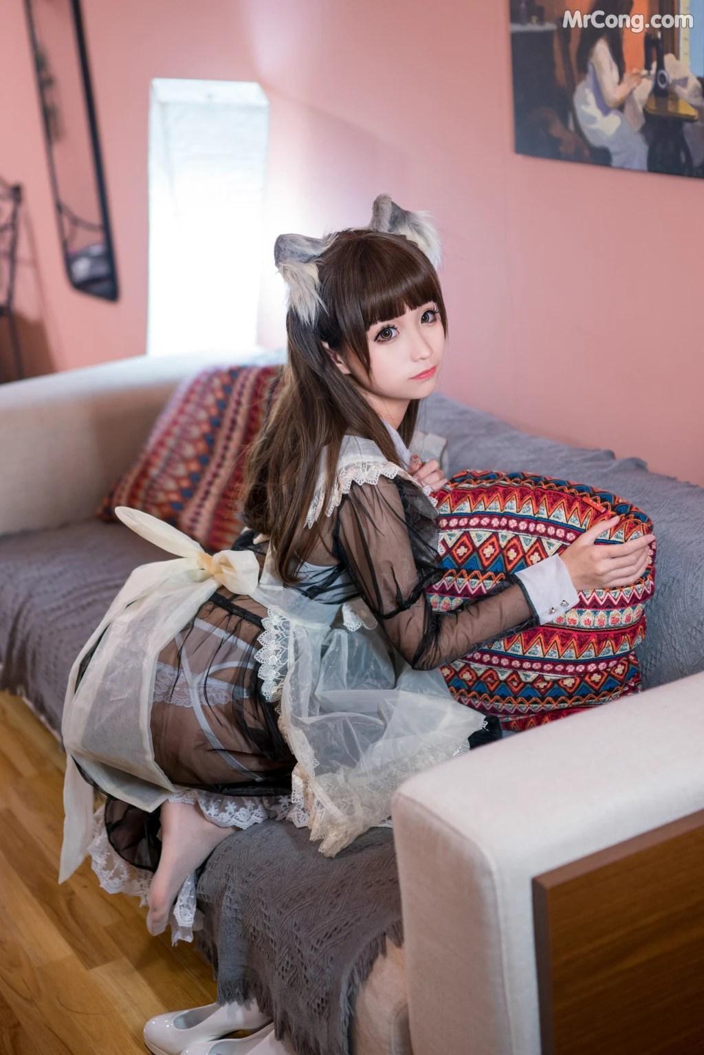Coser@蠢沫沫 (chunmomo) Vol.041: 黑透明女仆 (44 photos)(19)