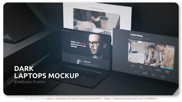 Dark Laptops Mockup Website Promo - VideoHive 50872356