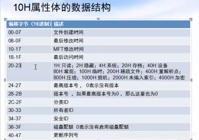 10h属性体数据结构