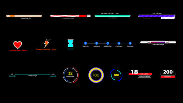 Loading Bars Counting Titles - VideoHive 52702138