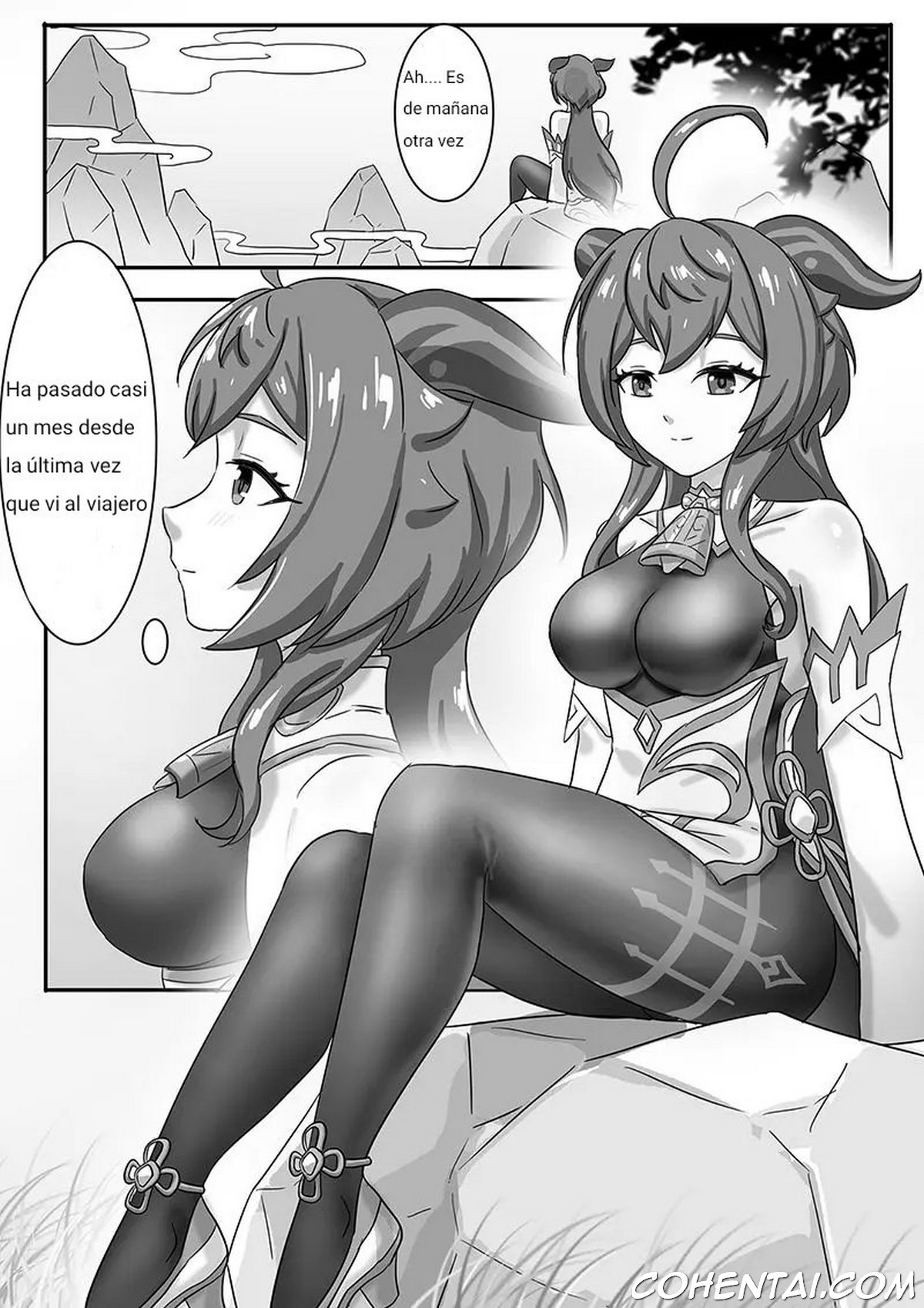 Ganyu x Slime (Genshin Impact) xxx comics manga porno doujin hentai español sexo 